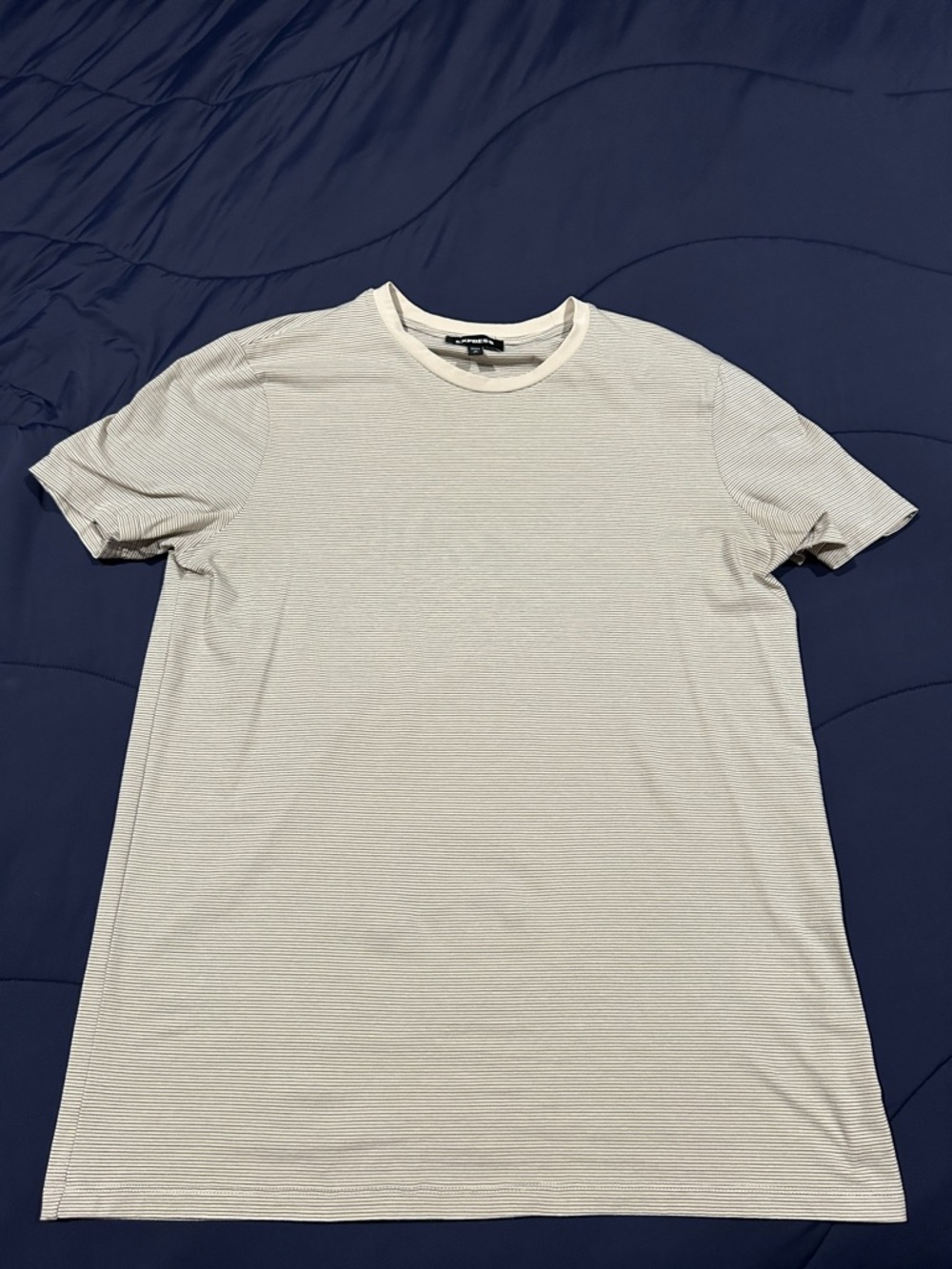 Express Men's Short Sleeve Crew Neck T-Shirt in Light Cream